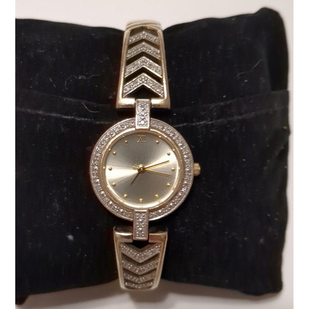 Vintage Danbury Mint Watch 14K gold plated silver w/ diamonds